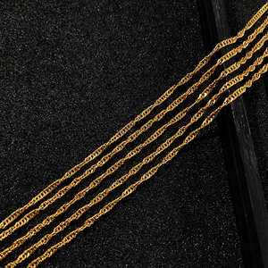 Collares de Cadena de Acero Inoxidable Antideslustre de 2mm con Diseño de Onda de Agua, Cadenas Largas de Oro de 18k, Diseños de Moda, Collares de Cadena Estilo Singapur - Product Image 4