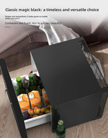 Mini-réfrigérateur de bar d'hôtel encastrable silencieux et sans givre, 28L, à refroidissement thermoélectrique pour chambre d'hôtes