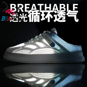 Zapatos Casuales de Hombre Primavera-Verano 2025, Pantuflas Modernas de Media Caña, con Forro de Malla, Diseño Simple en PU, Estilo Versátil - Product Image 4