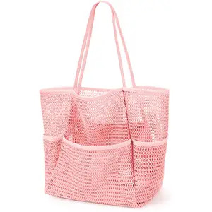 Women's Shoulder Mesh Handbag Beach Tote Bag Customize Net Tote Bag Designer Handbags Ladies Luxury Travel Bag