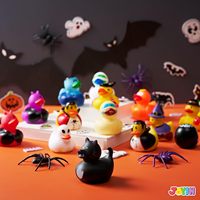 Jouets en plastique en forme de canards pour Halloween, friandises pour les enfants, remplissage de sacs à friandises, jouets de bain, cadeaux de fête, décorations, école