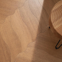 Parquet en chêne en gros, couleur caramel, motif feuille, avec joint mâle et femelle
