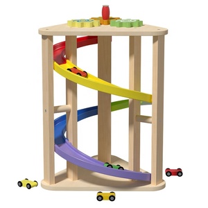 Juguete de Pista de Carreras de Madera Montessori, Rampa Espiral Giratoria, Set de Vehículos Deslizantes Coloridos, Regalo Educativo para Desarrollo de Motricidad Fina StarQmi 3-6 - Product Image 6