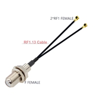 1 à 2 câble répartiteur 1 X F mâle/femelle à 2 X U.fl RF1 RF4 RF femelle RF1.13 RG178 câble extension d'antenne cavalier Pigtail