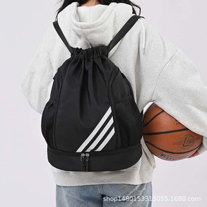 Unisex <b>Drawstring</b> <b>Backpack</b> 20-35L Mesh Side Pockets Zipper Compartment Gym Bag Waterproof Polyester Sport <b>Backpack</b> - Product Image 4
