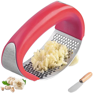 Mutulao Set 2 aksesoris dapur, alat aksesori dapur Set jahe bawang putih Rocker Manual memegang bawang putih tekan Stainless steel alat sayuran - Product Image 1