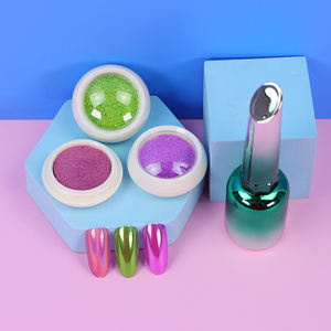 Poudre magique <span class=keywords><strong>miroir</strong></span> en titane de 16 couleurs en vrac pour la décoration des ongles, poudre de chrome holographique solide pour la manucure - Product Image 3