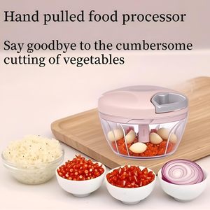 Inthetrend Eco-Friendly Stocked Hot Garlic Crusher Mincer Hand Pull String Stainless Steel Kitchen Onion <b>Fruit</b> Salad <b>Vegetable</b> - Product Image 2