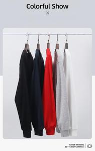 เสื้อยืดแขนยาวสีขาวสำหรับผู้ชาย พิมพ์โลโก้ได้ คอโอ ทรงปกติ สวมใส่สบาย ผ้าถักเนื้อฝ้าย ระบายอากาศดี เหมาะสำหรับใส่ในฤดูใบไม้ผลิ - Product Image 2