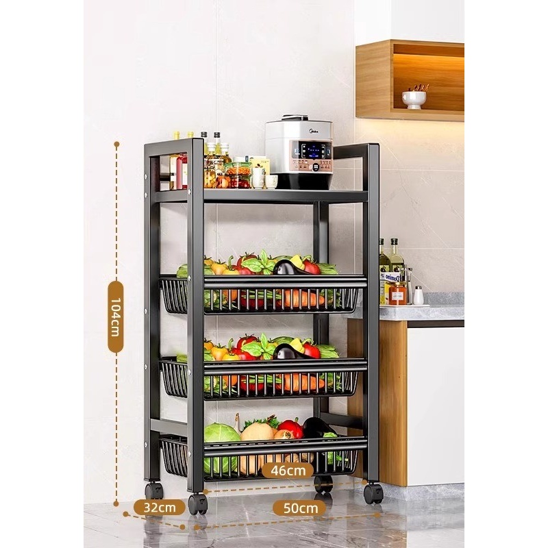 Nero 4 strati - lunghezza 50 cm - 3 cestini 1 tavola