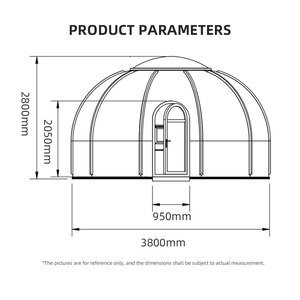 Mới Hiện Đại Kết Cấu Thép 2.8M Trong Suốt Lều Cho Khách Sạn Biệt Thự Công Viên Ngoài Trời Phục Vụ Ánh Nắng Mặt Trời Phòng Dễ Dàng Cài Đặt - Product Image 6