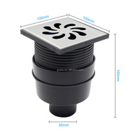 Grille de drain de sol en PE plastique moderne pour salle de bain, avec couvercle de sortie inférieure pour tuyau de drainage flexible personnalisé