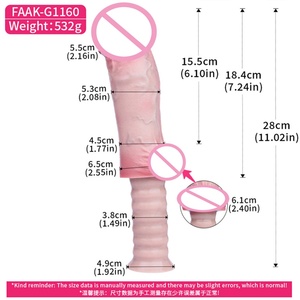 FAAK Dildo Suave de Doble Capa con Asa de Silicona Suave al Tacto, Plug Anal Largo, Masturbador Masculino y Femenino, Juguetes Sexuales al por Mayor - Product Image 2