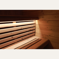 Hachillspa Traditionelle quadratische Würfel Sauna 4-6 Personen Outdoor Thermo Fichte LED Beleuchtung Glasfront Elektrisches Massivholz Home