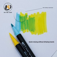 Lot de marqueurs aquarelles permanents double-pointe multicolores à base d'eau pour étudiants et enfants - Vente en gros fabricant