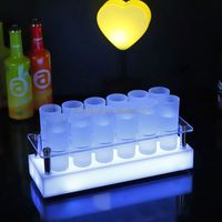 Plateau de service lumineux en acrylique pour verres à shot, présentoir de barware pour soirées en boîte de nuit, nouveauté personnalisée