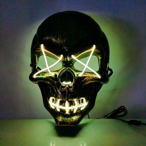 Masque d'Halloween LED 10 couleurs en plastique, motif Grimace Zombie Squelette Terrifiant, pour Fêtes à thème Frozen - Product Image 5