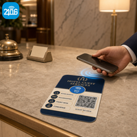 Autocollant de table NFC en acrylique OEM, personnalisable avec code QR, pour avis multi-localisations, idéal pour hôtels et chaînes de magasins