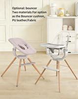 Chaise Haute Bébé Tendance en Plastique et Bois, Pivotante à 360°, Siège Transparent, Multifonctionnelle pour Chambre, Idéale pour l'Alimentation des Nourrissons - Offre Spéciale