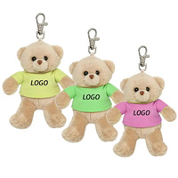 Porte-clés ours en peluche avec LOGO personnalisé, avec chemises, pas cher, petit ours en peluche, cadeaux promotionnels de fête, vente en gros