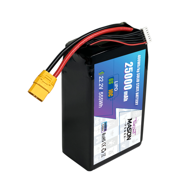 400Wh/kg High Energy Density UAV Battery Series 6S 22.2V  12S 14S 18S Lipo Battery 25000mAh Solid State Batteries