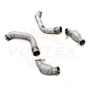 ท่อไอเสียแบบ High Flow Turbo Downpipe ของ Vortex Factory สำหรับ M5 F90 4.4T ปี 2018-2023 ผลิตจากสแตนเลส 304 ขัดเงาแบบกระจก - Product Image 1