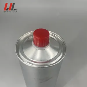 Boîte en métal de quart fabricant huile moteur boîte de conserve de 1l rond imprimé conteneur non-fuite boîte de conserve