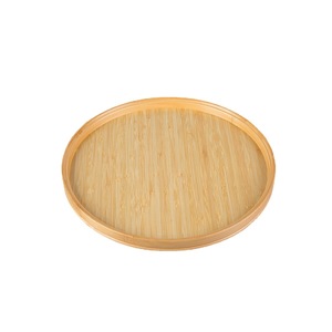 Bamboo and wood tray, Japanese cake and pizza plate, round fruit plate, Nordic style household <b>teacup</b> and tableware holder, - Product Image 5