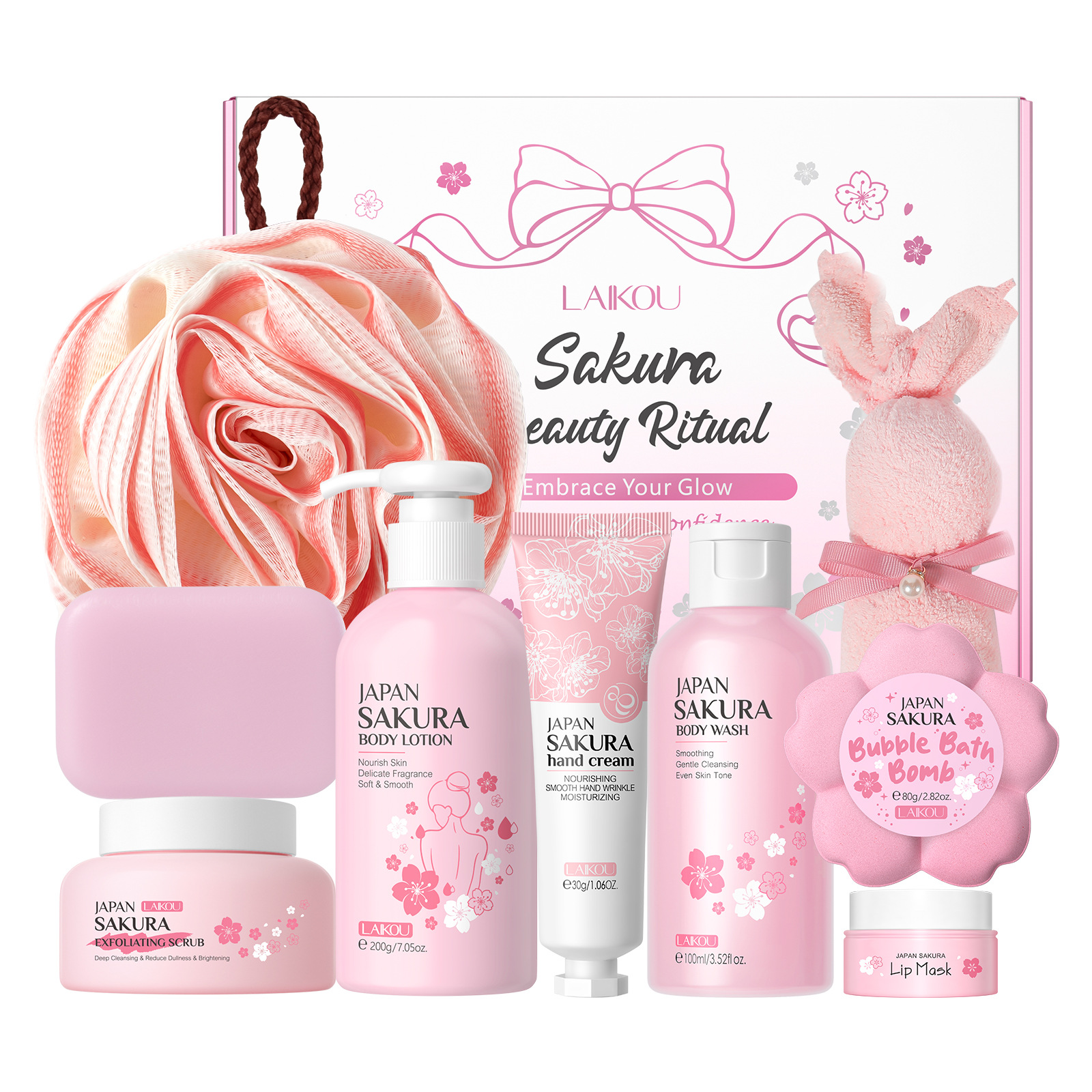 Набор для ухода за кожей из серии LAIKOU Vitamin C Sakura Milk, увлажняющий набор для ухода за лицом для женщин