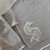 Pull-over en tricot pour homme, col rond, coupe ample, manches longues, hiver, avec logo personnalisé du fabricant (OEM)