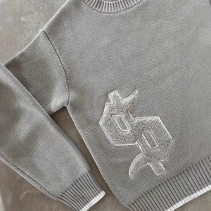 Maglione da <span class=keywords><strong>Uomo</strong></span> Personalizzato con Logo del Produttore, Design OEM, Collo Tondo, Vestibilità Ampia, Manica Lunga, Pullover Invernale Lavorato a Maglia - Product Image 4