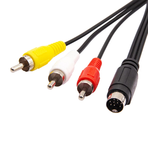 สายอะแดปเตอร์ 3RCA เป็น 9 พิน สำหรับกล่องทีวี สายสัญญาณเสียงและวิดีโอ 1.5 เมตร/5 ฟุต สายอะแดปเตอร์ RCA <span class=keywords><strong>AV</strong></span> สเตอริโอคอมโพสิต สายเกมสำหรับเครื่องเล่นเกม SEGAs Genesis - Product Image 2
