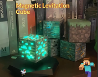 Lampe à bloc de minerai pixelisé à lévitation magnétique, veilleuse LED à changement de couleur pour chambre à coucher