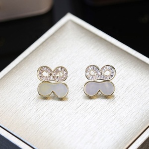 High-End Women's Geometric <b>Stud</b> Earrings S925 <b>Silver</b> Gold Plated Zircon New Irregular Design Trendy Style Versatile Light - Product Image 4