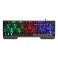 Ensemble de jeu filaire RVB 4-en-1 avec clavier rétroéclairé, haut-parleur et tapis de souris pour ordinateur portable Gamer Interface USB 104 touches