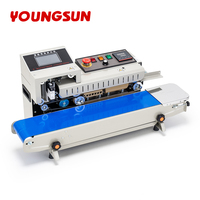 Machine de cachetage d'impression à jet d'encre de code à barres de scellant de bande continue industrielle de YOUNGSUN pour le sac en plastique de papier d'aluminium