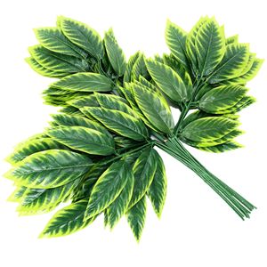 Feuilles de mangue artificielles en soie, verdure décorative pour mariage et décoration intérieure, respectueuses de l'environnement - Product Image 1