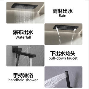 Disixindi Concealed Shower Set 600X405mm Stainless Steel Rainfall With Digital Display - Product Image 3