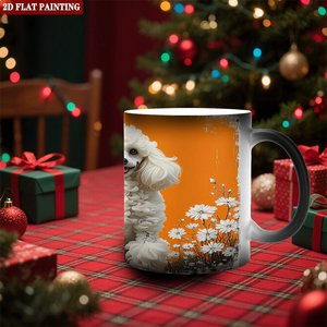 Tasse magique en céramique givrée noire de 11 oz, changeant de couleur à la chaleur, pour étudiants, dortoir, loisirs, bureau - Product Image 2