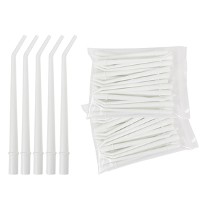 25 Pontas de Sucção Odontológicas Cirúrgicas Descartáveis Manuais Brancas de 1/8 polegada com Certificação CE - Product Image 1