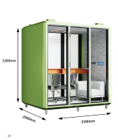 Maison mobile simple silencieuse en acier léger Salle de réunion modulaire insonorisée Pods Office High-Tech Glass Taille personnalisée pour le bureau