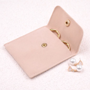 Bestpackaging Custom logo Microfiber Suede Jewelry Packaging Pouch <b>Envelope</b> Jewel <b>Gift</b> Bag Flap Jewelry Pouch Snap Button - Product Image 4