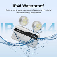 Lampe d'urgence LED rechargeable étanche à double tête avec télécommande, éclairage d'urgence incendie, lampes à double faisceau