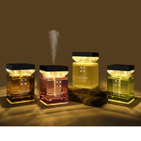 Diffuseur d'aromathérapie en verre longue durée 500 ml, ensemble diffuseur à bâtonnets avec veilleuse d'ambiance et aide au sommeil pour la maison, l'hôtel et la chambre à coucher