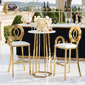 Cocktail Stainless Steel Modern Counter Height <b>Bar</b> <b>Table</b> for Night Clubs Hotels Wine Outdoor Dining - Product Image 1