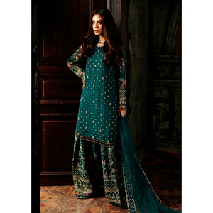 Salwar Kameez vert émeraude en rayonne avec broderie, tenue traditionnelle indienne pour mariage, robe ethnique ample pour femme, longueur au sol - Product Image 1