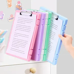 Aksesori kantor A4 klip menyusui file kotak file plastik papan klip dengan klip penyimpanan kotak file organizer folder logo kustom