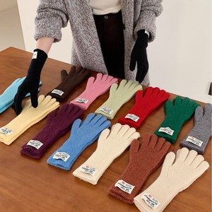 Automne hiver gants mitaines couleur unie doigt laine écran tactile corée du sud noël tricoté gants extérieur chaud gants - Product Image 1