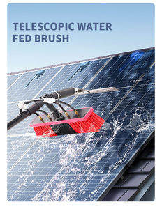 High Wall Outdoor Window Solar Panels Cleaning <b>Brush</b> Telescopic <b>Extendable</b> Pole Waterproof PP Material Water Fed with Squeegee - Product Image 2