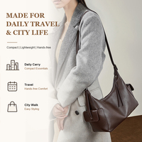 Sac Hobo en Cuir Pleine Fleur Entièrement Personnalisable, Design Contemporain et Décontracté avec Poche Latérale, Idéal pour le Travail et les Trajets Quotidien, Sac à Bandoulière pour Femme